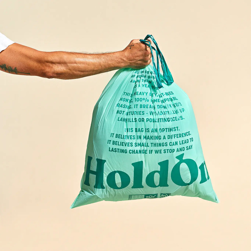 hold on: trash bags